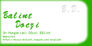 balint doczi business card
