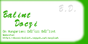 balint doczi business card